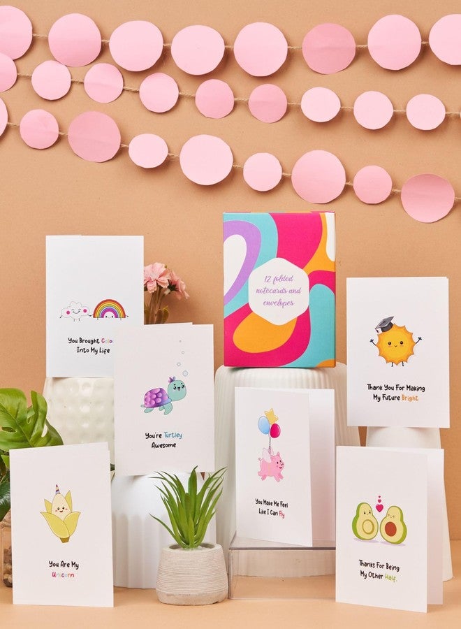DOODLE Set of 12 Blank Notecards | Coloured Envelopes | Jacket Style Packaging | 6 Different Designs for all Occasions | 3 x 4.25 inches, 160 gsm - Image 1