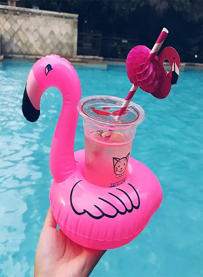 Aoutacc Float Drink Holders for Pool, 24 Pack Inflatable Crab Flamingo Palm Trees Pineapple Beverage Floats Cup Holders Pool Coasters with Mini Air Pump - Image 4