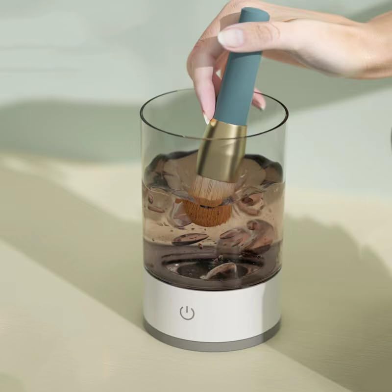 VALAMJI Portable Automatic Electric Makeup Brush Cleaner Machine Bush Washer Cosmetic Paint Brush Spinner Cleaner with USB Cable for Makeup Brush Makeup Foundation Sponge Powder Puff Blender 1 PC - Image 4