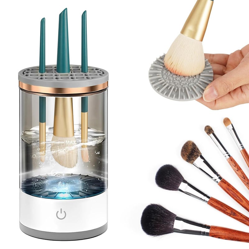 VALAMJI Portable Automatic Electric Makeup Brush Cleaner Machine Bush Washer Cosmetic Paint Brush Spinner Cleaner with USB Cable for Makeup Brush Makeup Foundation Sponge Powder Puff Blender 1 PC - Image 1