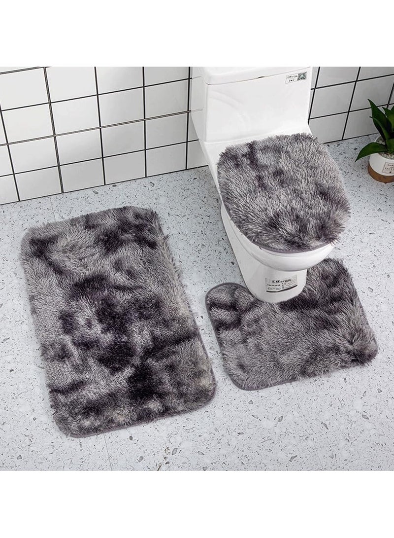 XiuWoo 3-Piece Bath Mat Set, Super Soft and Absorbent Non-Slip Bathroom Rug with U-Shape Toilet Lid Cover, Machine Washable, 19.7x31.5 Inch & 19.7x15.7 Inch - Image 1