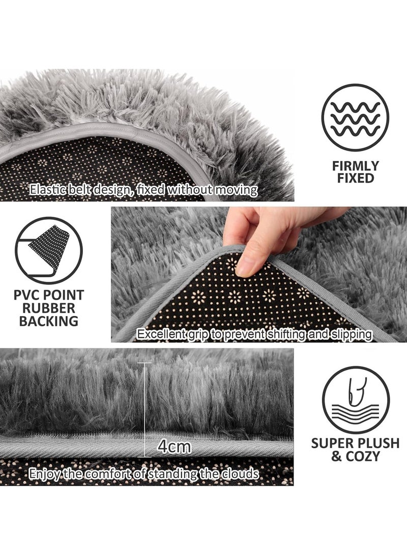 XiuWoo 3-Piece Bath Mat Set, Super Soft and Absorbent Non-Slip Bathroom Rug with U-Shape Toilet Lid Cover, Machine Washable, 19.7x31.5 Inch & 19.7x15.7 Inch - Image 5