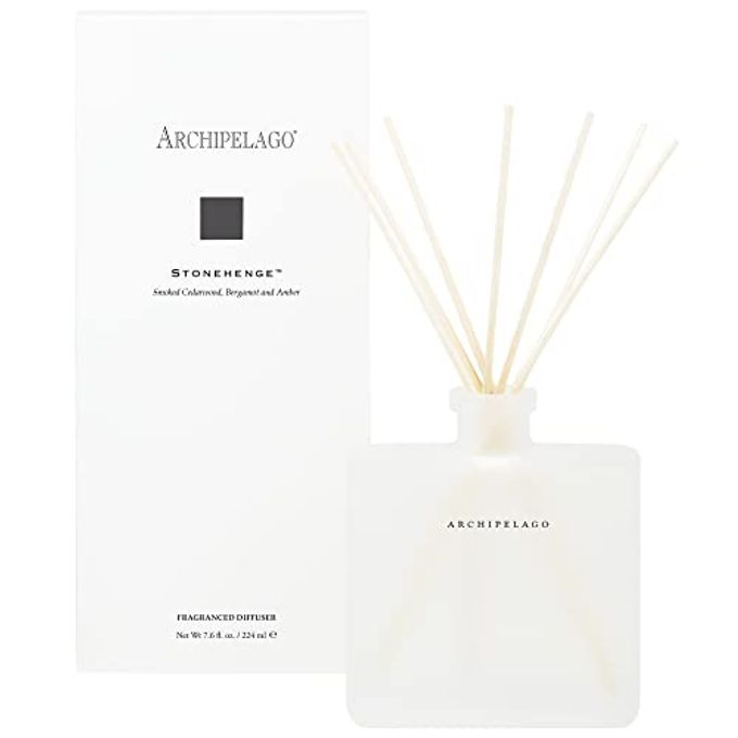 Archipelago Botanicals Stonehenge Reed Diffuser, Home Fragrance Reed Diffuser, Includes Fragrance Oil, Frosted Glass Vessel & 10 Diffuser Reeds, Perfect for Home, Office or Gift, 7.6 Fl Oz - Image 4