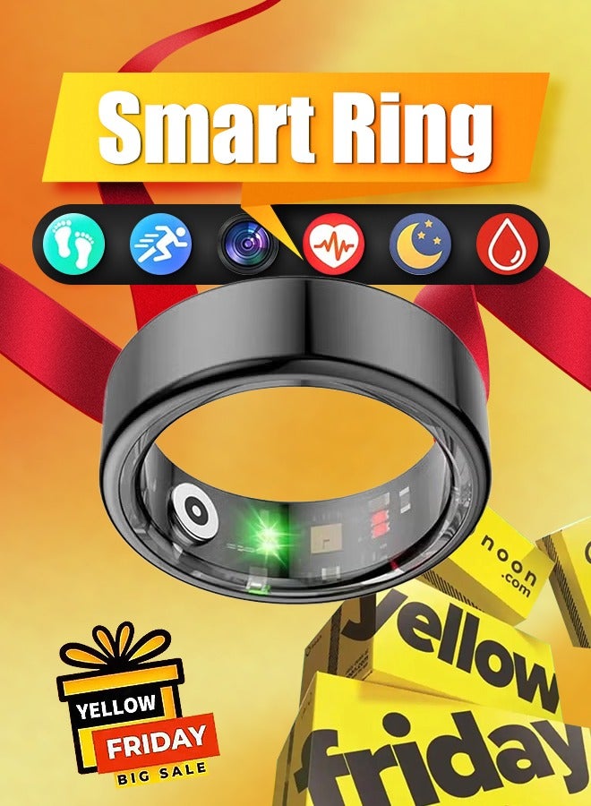 Comforniture Smart Ring Health Tracker, Anillo Inteligente para Hombre, Health Rings for Women & Men, Long Lasting Batteries Sleep Ring, Waterproof Fitness Tracker (Deep Grey, 20.6mm) - Image 1