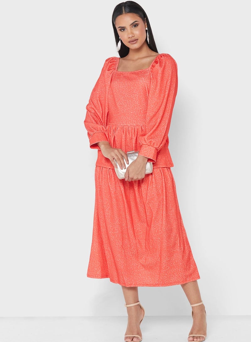 SIVVI for HANIYA Coral Square-Neck Dress  - Image 1