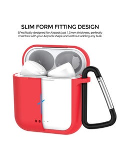 TOZO TOZO T6 Protective Silicone Case Shockproof Soft Skin Cover for TOZO T6 Earbuds with Front LED Visible and Keychain Red  - Image 5