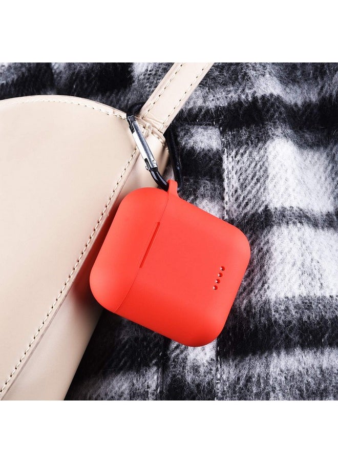 TOZO - TOZO T6 Protective Silicone Case Shockproof Soft Skin Cover for TOZO T6 Earbuds with Front LED Visible and Keychain Red - Image 1
