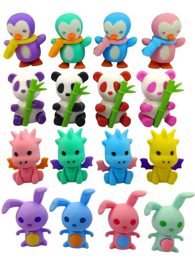 FunBlast (Pack of 16 Pcs) Animals Erasers Set for Kids Educational Stationary Kit for Kids/Birthday Return Gift for Children(Multicolor) - Image 1