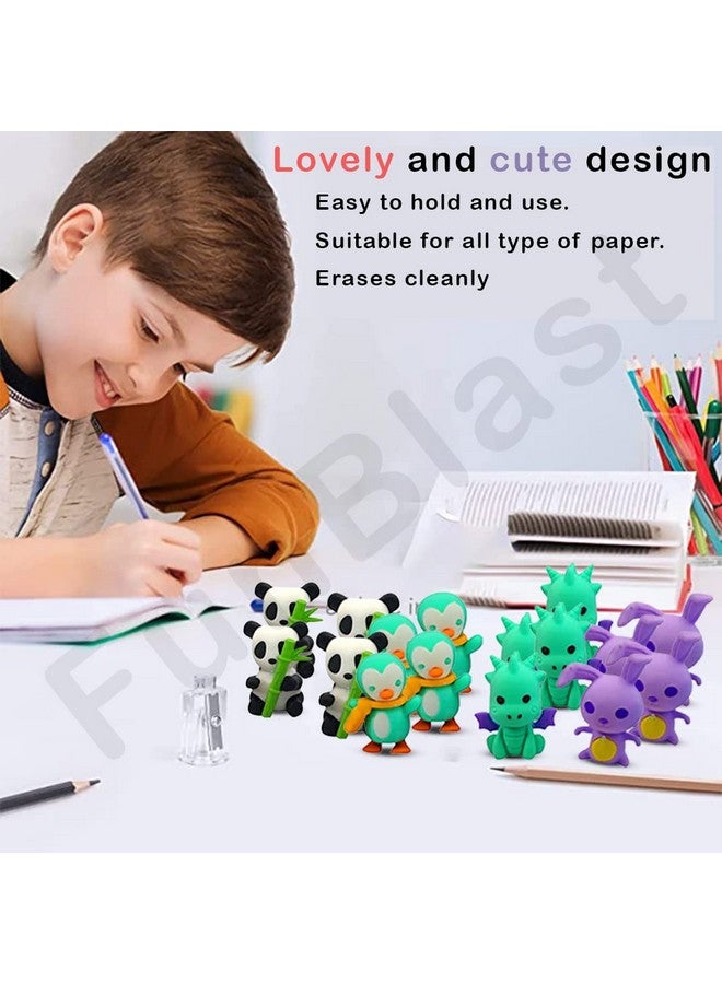 FunBlast (Pack of 16 Pcs) Animals Erasers Set for Kids Educational Stationary Kit for Kids/Birthday Return Gift for Children(Multicolor) - Image 4
