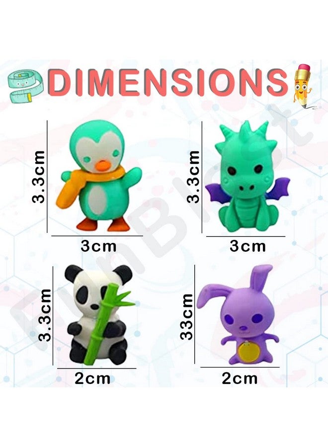 FunBlast (Pack of 16 Pcs) Animals Erasers Set for Kids Educational Stationary Kit for Kids/Birthday Return Gift for Children(Multicolor) - Image 3