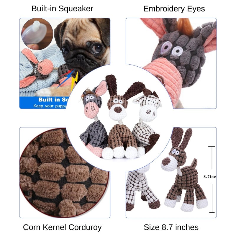 Y&D Yisipet  Fun Cartoon Animal Squeaky Knot Chew Toy for Dogs and Donkeys Bite-resistant Soft Plush Toy - Image 2