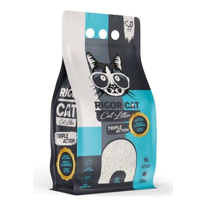 ريجور رمل قطط 5لتر برائحة منعشة ثلاثي الفاعلية - Image 1