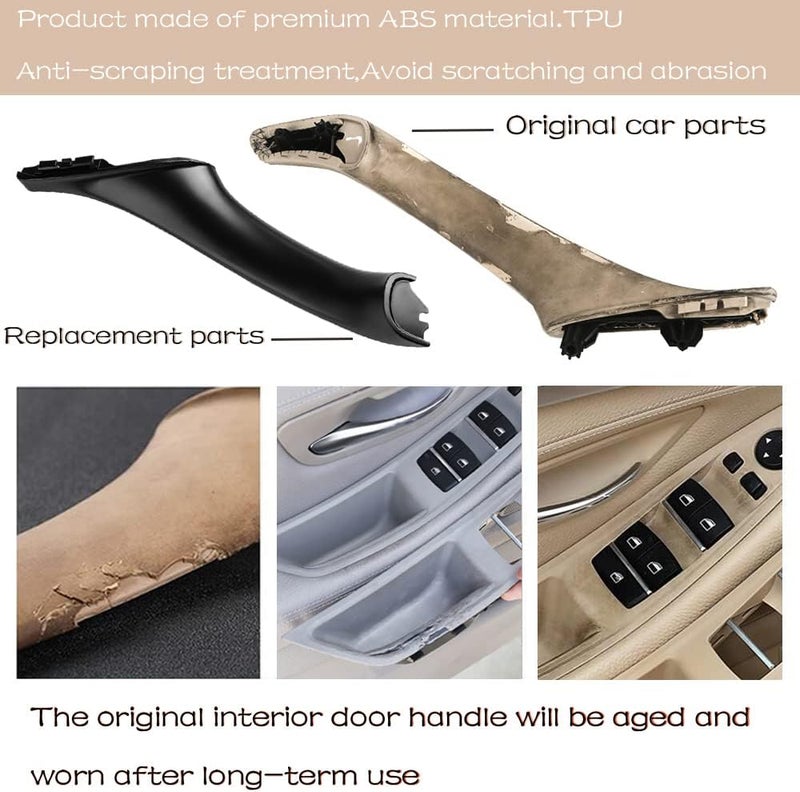 CHUANGHUI Car Door Handle Cover for BMW 5 Series F10 2011-2016 Interior Door Handles Replace Trim Cover 520i 528i 530i 535d 535i 550i (Black) - Image 2