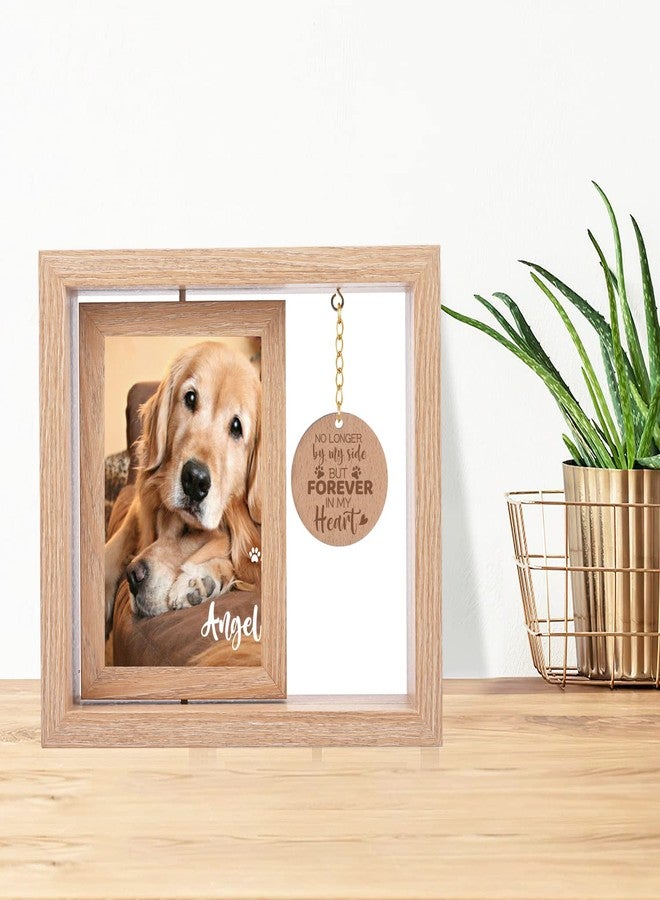 Andthen Dog Memorial Picture Frame with Pet Hair Keepsake Fur Jar & Pet Paw Print Kit- Dog Memorial Gifts, Pet Loss Gifts Wooden Rotating Picture Frame 4 X 6 - Image 3