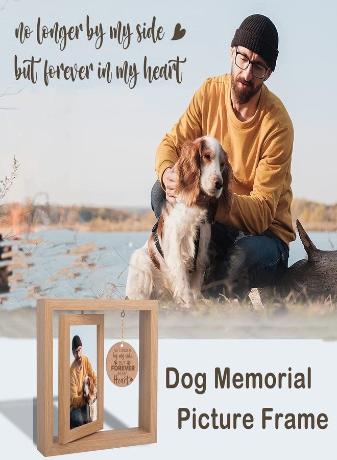 Andthen Dog Memorial Picture Frame with Pet Hair Keepsake Fur Jar & Pet Paw Print Kit- Dog Memorial Gifts, Pet Loss Gifts Wooden Rotating Picture Frame 4 X 6 - Image 2