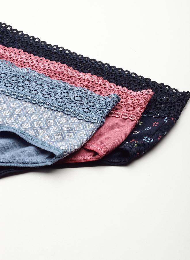 Leading Lady Pack of 3 - Printed Lace Waistband Bikini - Image 5