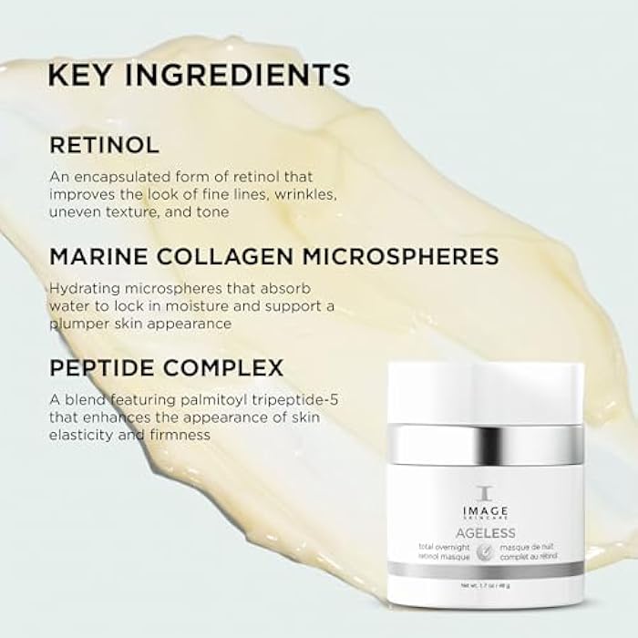 IMAGE Skincare, AGELESS Total Overnight Retinol Masque, Facial Mask for Firming with Marine Collagen and Peptides, 1.7 oz - Image 5