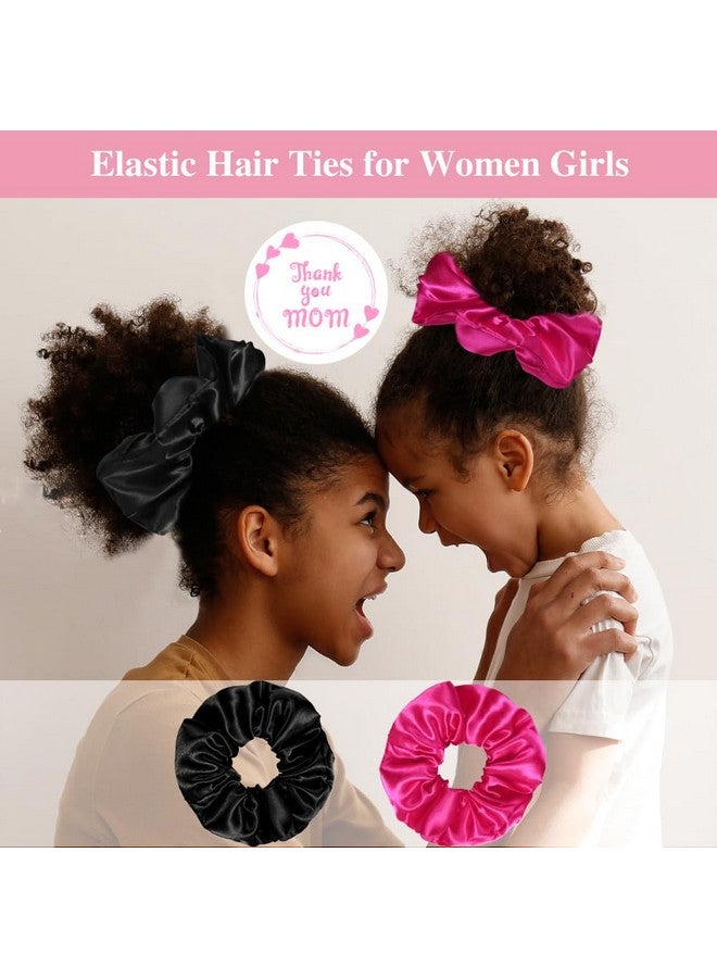 Heniho 2+2 Satin Bonnets With Scrunchies For Kids, Cute Hair Bonnets For Girls Sleeping Curly Hair, F - Image 5