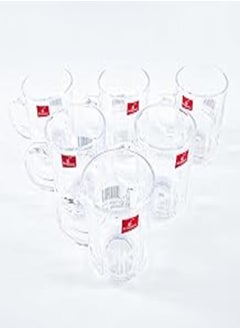Blinkmax Mug set of 6 pieces, clear crystal glass, the famous Blank Mix brand, code: 9-04 