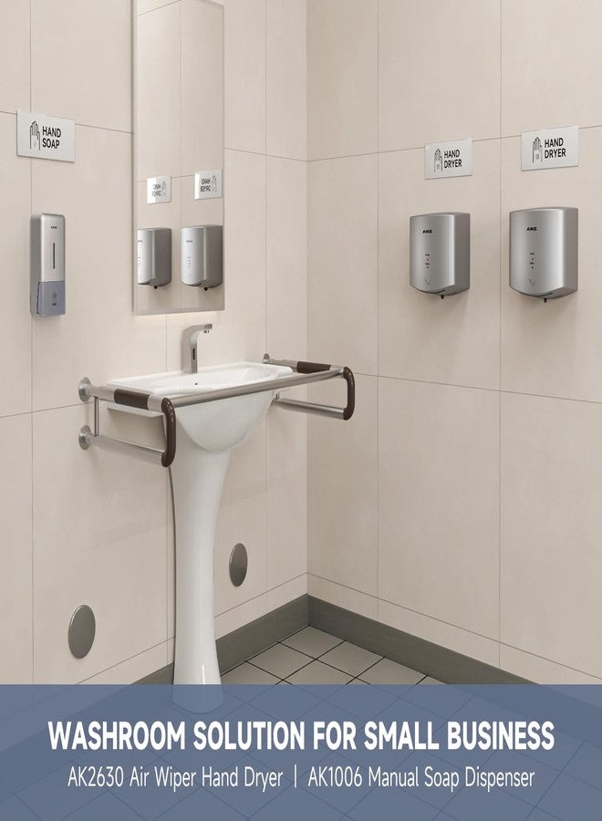 AIKE Wall Mount Liquid Soap Dispenser for Commercial Bathroom 27oz Large Capacity Manual Push Pump Silver - Image 4