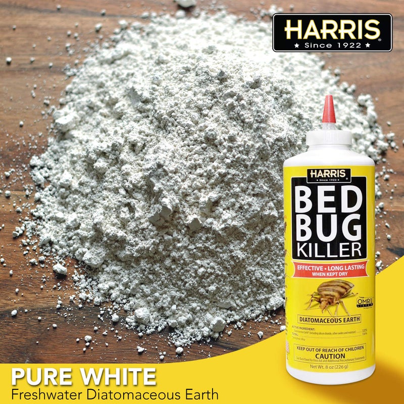 Harris HDE-8 Bed Bug Powder Diatomaceous Earth, 8oz, Yellow - Image 4
