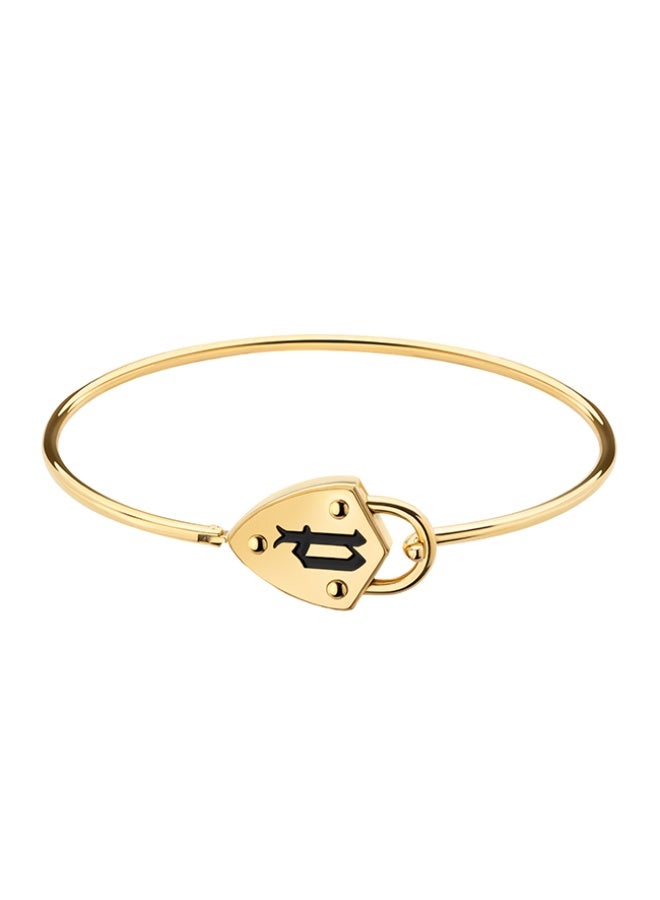 بوليس سوار كامبريا مطلي بالذهب بتعليقة قفل للنساء