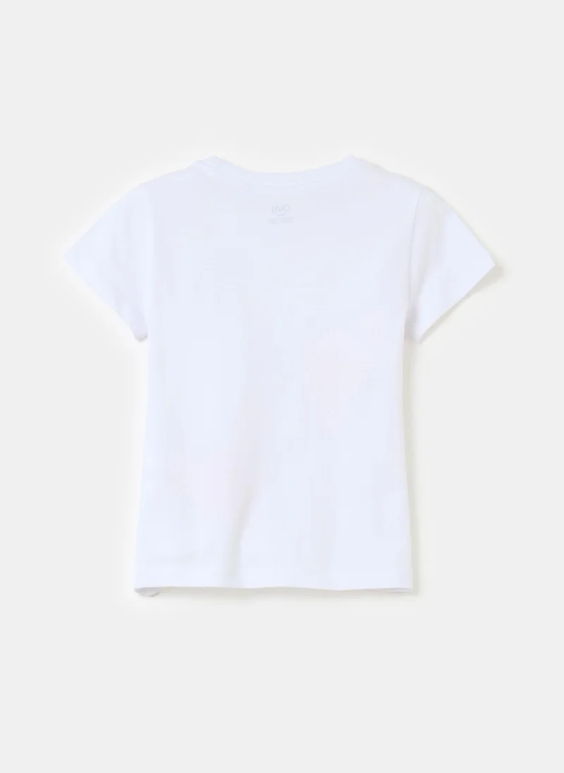 او في اس Ovs T-Shirt Prin Optical Whit