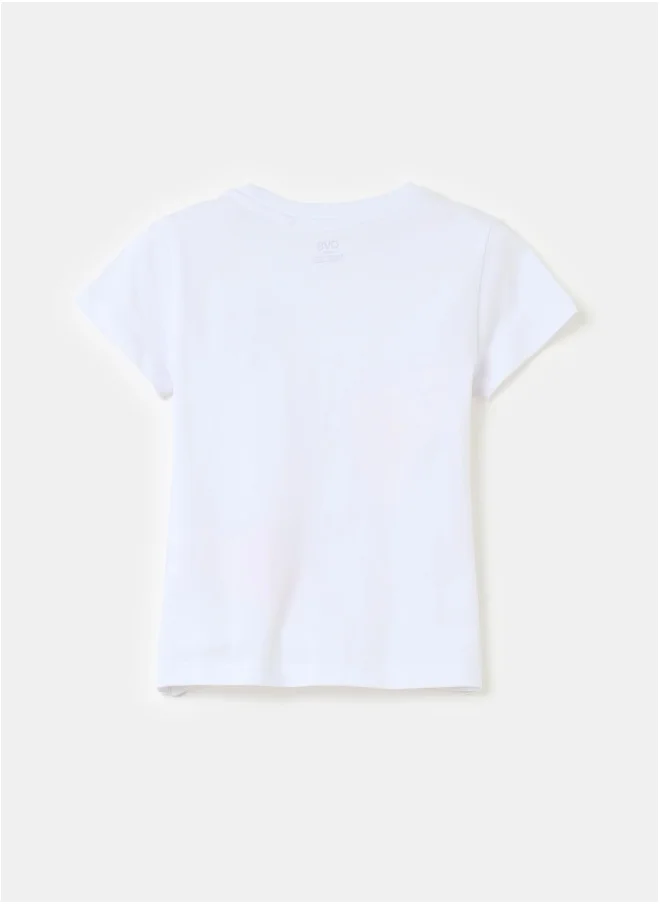 او في اس Ovs T-Shirt Prin Optical Whit