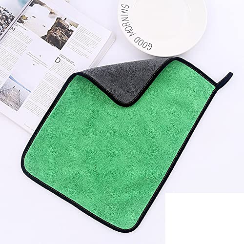 Auto Hub Heavy Microfiber Cloth for Car Cleaning and Detailing, Double Sided, Extra Thick Plush Microfiber Towel Lint-Free, 800 GSM (Size 40cm x 40cm)/Pack of 3, Color: Green - Image 4
