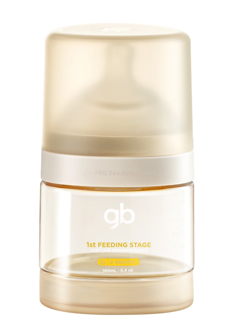 جي بي زجاجة رضاعة للأطفال من جود بيبي، سعة 160 مل، مصنوعة من مادة البولي بروبيلين سوربات، مناسبة للأطفال حديثي الولادة من عمر 0 ​​إلى 3 أشهر، خالية من مادة BPA، مزودة بلهاية سيليكون ناعمة مضادة للمغص، سهلة التنظيف ومقاومة للحرارة. - Image 1