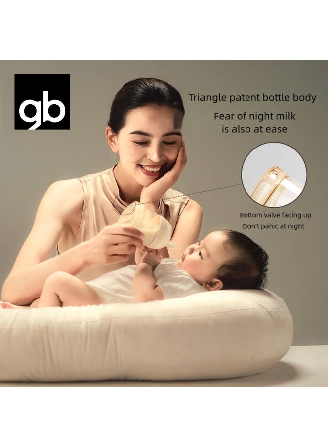 جي بي زجاجة رضاعة للأطفال من جود بيبي، سعة 160 مل، مصنوعة من مادة البولي بروبيلين سوربات، مناسبة للأطفال حديثي الولادة من عمر 0 ​​إلى 3 أشهر، خالية من مادة BPA، مزودة بلهاية سيليكون ناعمة مضادة للمغص، سهلة التنظيف ومقاومة للحرارة. - Image 4