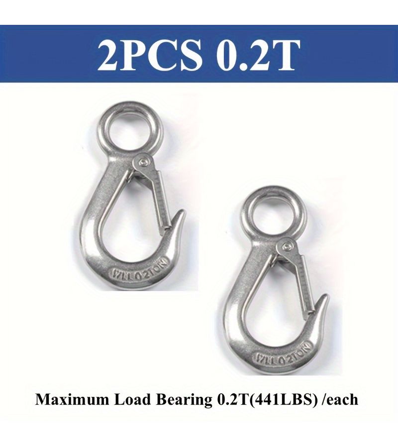 2pcs Heavy Duty Quick Release Safety Hooks for Hoisting 0.2T Load Indoor Outdoor - Image 1