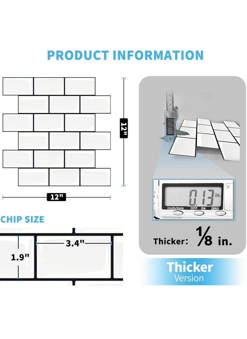 Subway Tiles Peel and Stick Backsplash, 12inch x 12inch Stick on Tiles Kitchen Backsplash (10 Tiles, Thicker Version) - pzsku/Z7B1AC886945D3ECC55A4Z/45/_/1730345906/581e724e-cd67-4e18-9e5b-910fefb2dab1