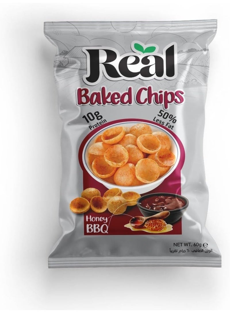 Real Chips - Yogurt & Cucumber Baked Chips – Refreshing & Crunchy High-Protein Snack, 60g Pack, No Preservatives, Light & Flavorful & Real Chips - Cheese Baked Chips – Crispy & Cheesy High-Protein Snack, 60g Pack , No Preservatives, Crunchy & Flavorful & Real Chips - Honey BBQ Baked Chips – Delicious High-Protein Snack, 60g Pack, No Preservatives, Crispy & Flavorfu & Real Chips - Lentil Chips – Tabasco Flavor, 60g Pack – 50% Less Fat, Never Fried, Crunchy & Spicy Healthy SnackBundle - Image 4