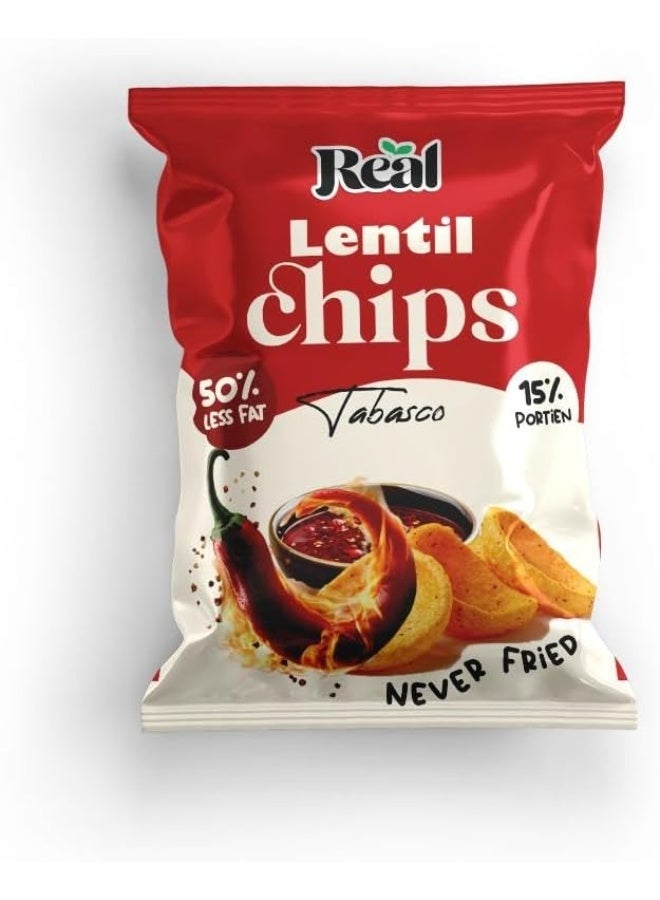 Real Chips - Yogurt & Cucumber Baked Chips – Refreshing & Crunchy High-Protein Snack, 60g Pack, No Preservatives, Light & Flavorful & Real Chips - Cheese Baked Chips – Crispy & Cheesy High-Protein Snack, 60g Pack , No Preservatives, Crunchy & Flavorful & Real Chips - Honey BBQ Baked Chips – Delicious High-Protein Snack, 60g Pack, No Preservatives, Crispy & Flavorfu & Real Chips - Lentil Chips – Tabasco Flavor, 60g Pack – 50% Less Fat, Never Fried, Crunchy & Spicy Healthy SnackBundle - Image 5