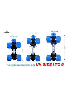 Jaspo Unisex Marshal Trainers Adjustable Inline_Skate_Wheel Roller Skates Combo (Skates + Helmet + Knee Guards & Elbow Guards) - For Age Groups 6 To 14 Years | Academy & School Level Skating, Blue  - Image 5