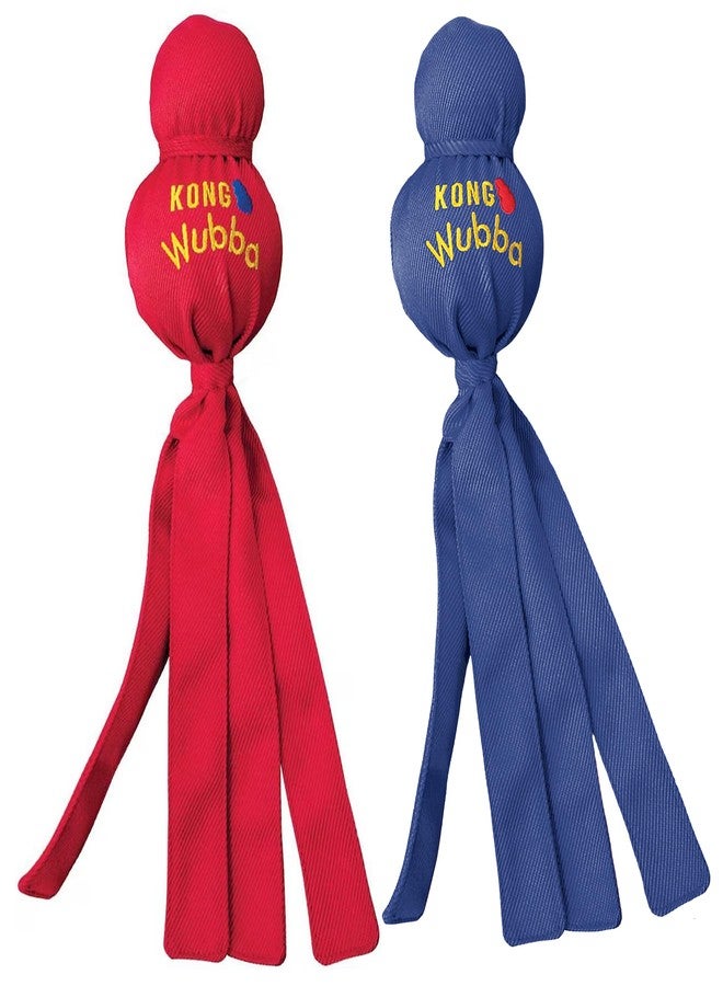 كونج لعبة KONG Wubba للكلاب - عبوة من قطعتين - لعبة شد ورمي تفاعلية متينة مصنوعة من النايلون المقوى، وذيول مرنة للعب الجلب والرج واللعب الصريري (كبيرة، عبوة من قطعتين) - Image 1