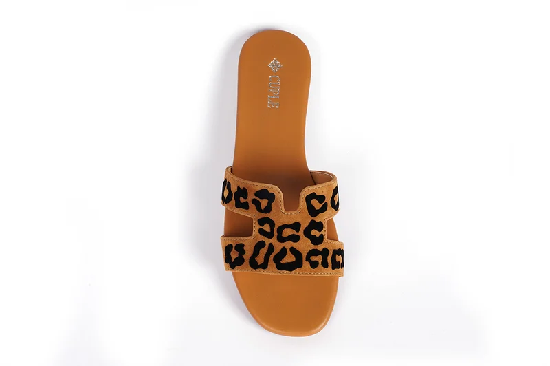 Cuple Ladies  flat slide Sandals printed