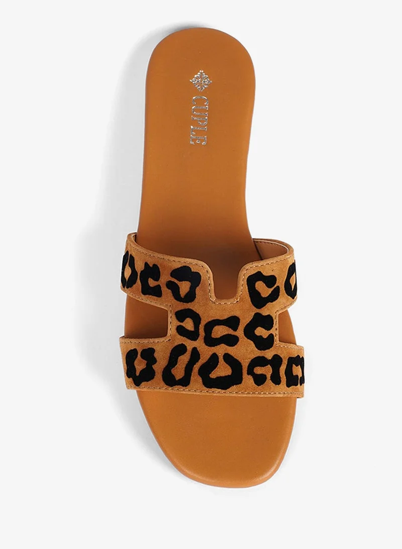 Cuple  Ladies  flat slide Sandals printed for Women | Best Price UAE