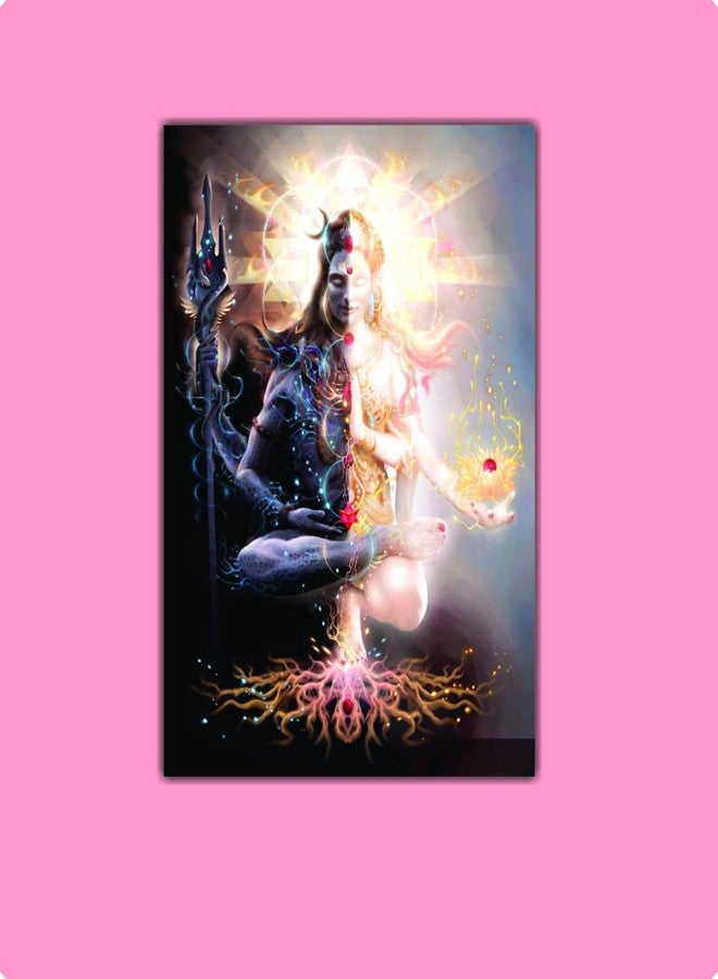 Techgifti ملصق حائط ديني متعدد الألوان من Techgifti لشيفا وبارفاتي (مقاس 32 سم × 46 سم) - Image 4