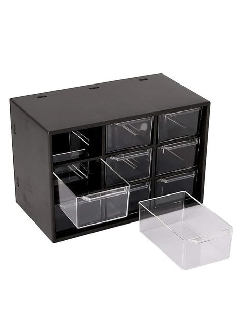 TINKDAS Storage Box With 9 Compartments For Storage Of Small Parts Screws Diy Tools 3 Tier With Transparent Drawers Cabinet Storage Organizer with Drawers for Hardware Small Parts Craft Supplies