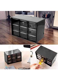TINKDAS TINKDAS Storage Box With 9 Compartments For Storage Of Small Parts Screws Diy Tools 3 Tier With Transparent Drawers Cabinet Storage Organizer with Drawers for Hardware Small Parts Craft Supplies  - Image 5