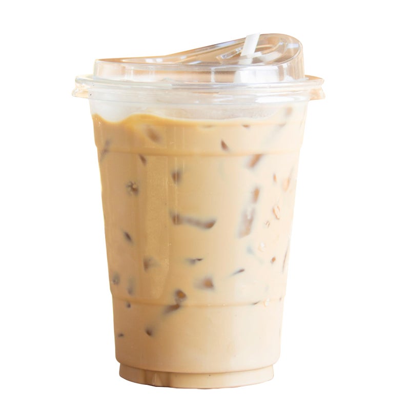 AIOS PET Recyclable Takeaway Cups with SipThrough lids Pk50 400ml12oz for Drinks on The Movefits Most car Holders Suitable for hot  Cold Drinks