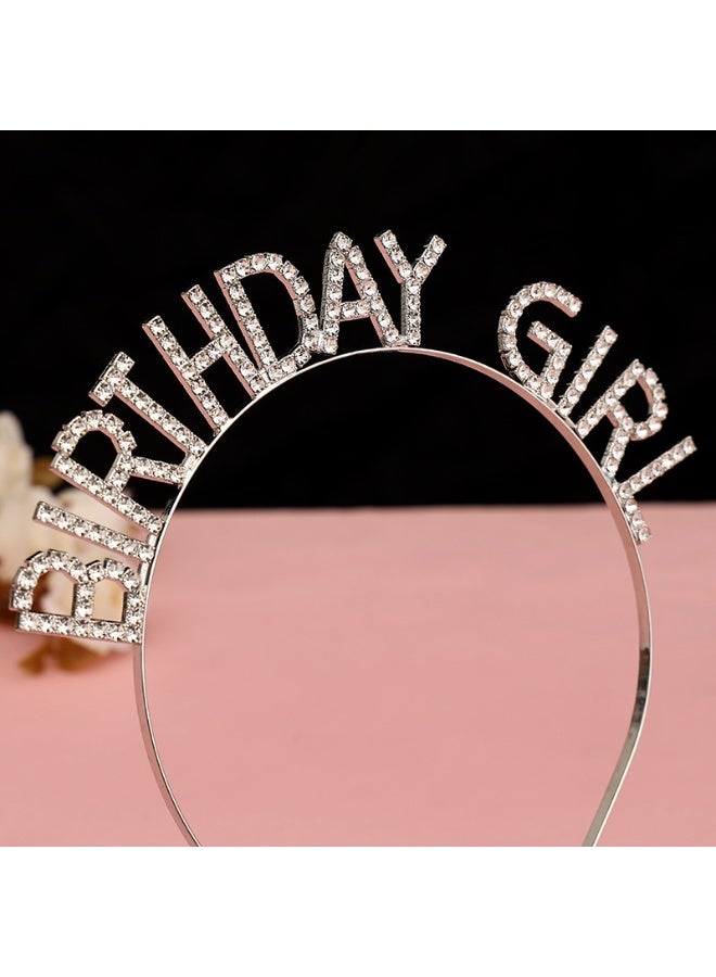 Birthday Girl Headband Happy Birthday Crown for Women Girls Birthday Tiara Headbands Princess Crown Rhinestone Accessories Crown - Image 4