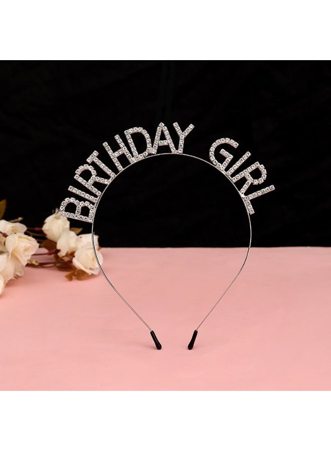 Birthday Girl Headband Happy Birthday Crown for Women Girls Birthday Tiara Headbands Princess Crown Rhinestone Accessories Crown - Image 2
