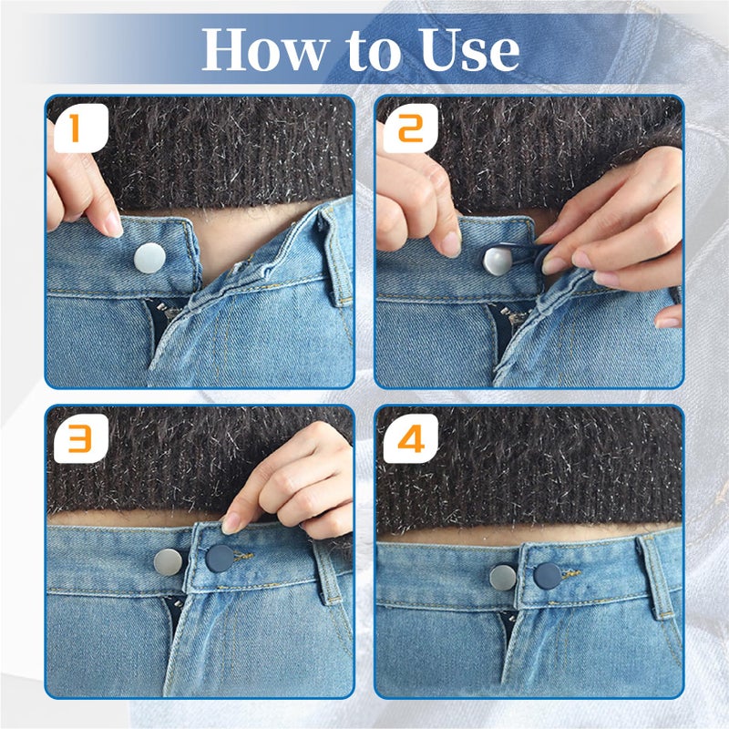 VYNFLICK Extender Button Set - Adjustable Elastic Jeans Extenders 37pcs No-Sew Waistband Adjuster for Pants Jeans Trousers Favors - Image 4