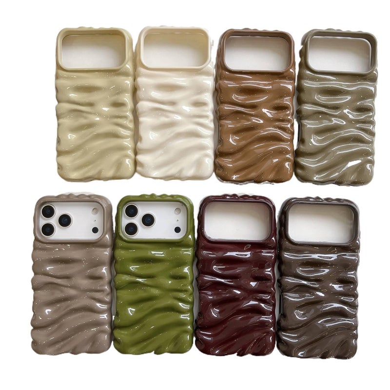 Drop Protection iPhone 14 Pro Max Silicone for iPhone 14 14 Plus 14 Pro 14 Pro Max with 3D Pleated Texture and Cow Print Pattern in Green - Image 4