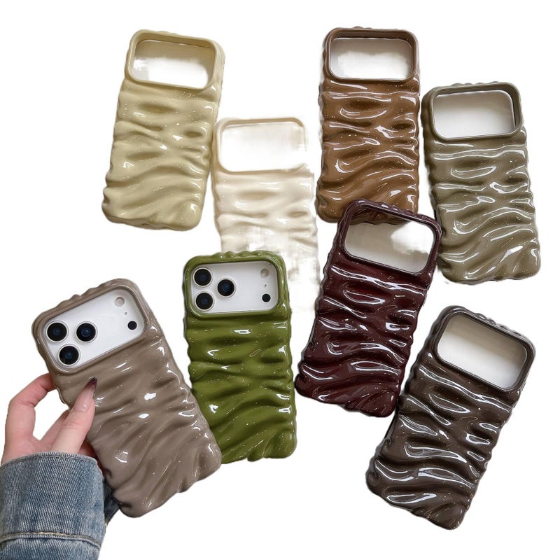 Drop Protection iPhone 14 Pro Max Silicone for iPhone 14 14 Plus 14 Pro 14 Pro Max with 3D Pleated Texture and Cow Print Pattern in Green - Image 2