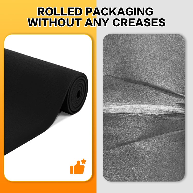 OQSC Black Carpet Runner for Party, Premium 160 GSM Felt Non-Woven Fabric Runway Rug for Party Wedding & Special Events,Rolled Package Without Creases (Black, 3X15 ft) - Image 4
