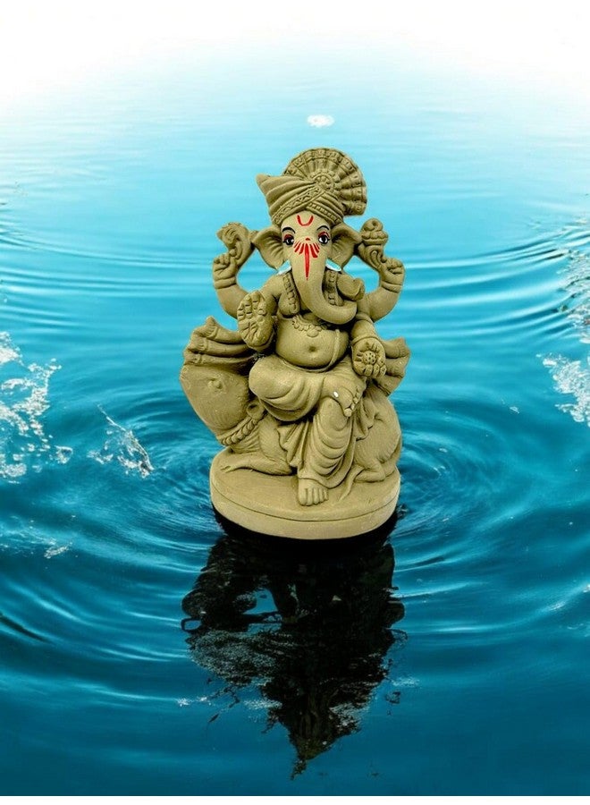 Suninow تمثال غانيش من الطين صديق للبيئة 100% من سونينو بمناسبة غانيش تشاتورثي 7 إنش | قابل للذوبان في الماء | تمثال غانيش تشاتورثي | تمثال غانيش من الطين، متعدد الألوان (gi25) - Image 5